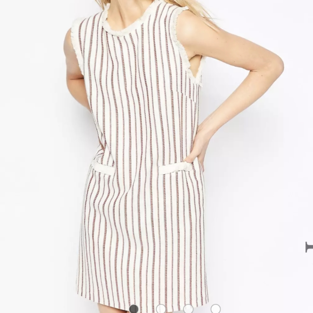 ASOS Stripe Shift Dress in Natural Fibre